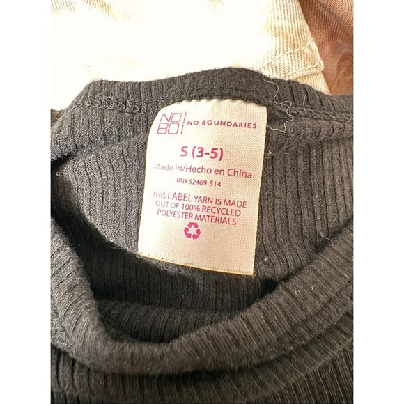 No Boundaries Black Ruched Drawstring Crop Top Size S - Picture 5 of 7